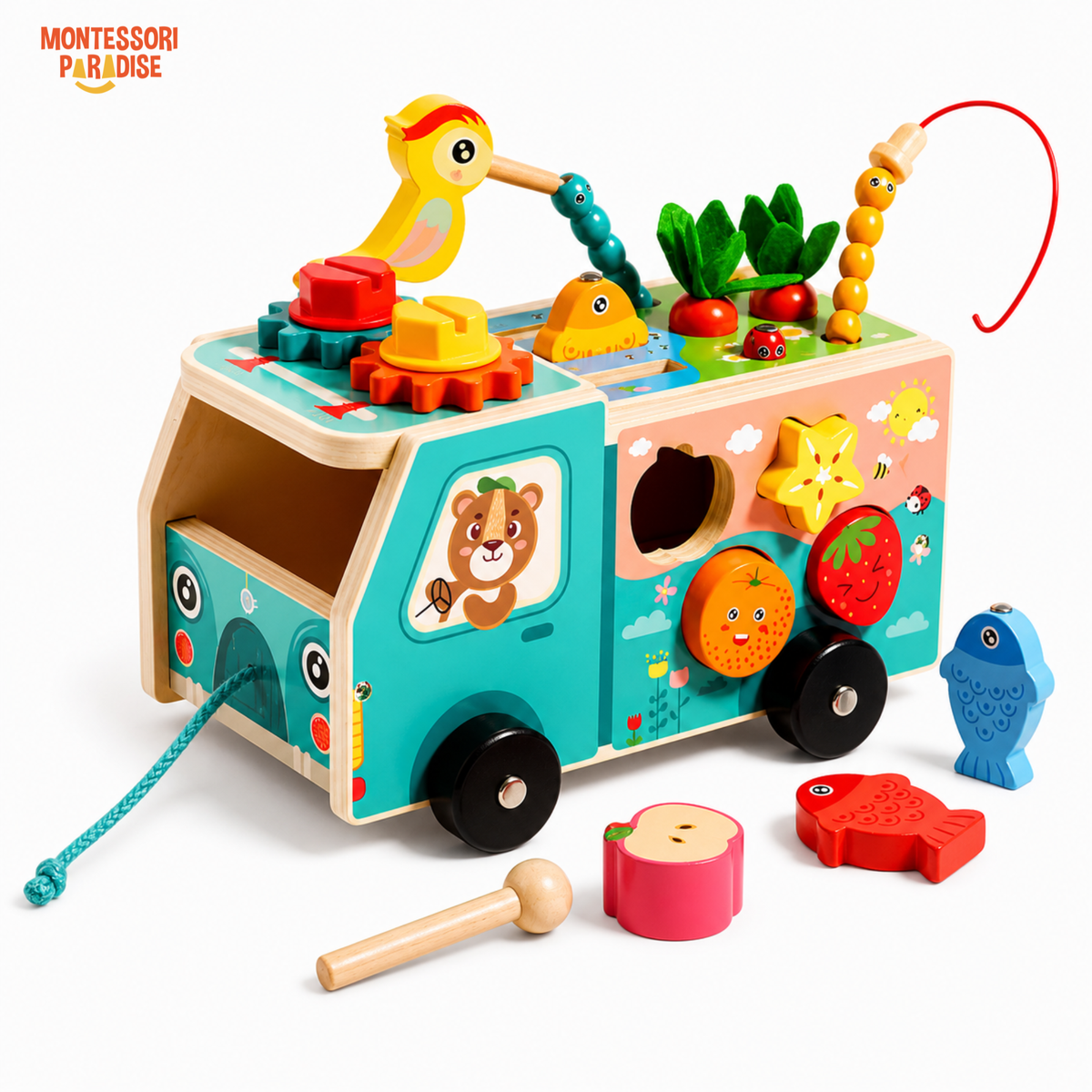 Montessori Wooden Farm Truck