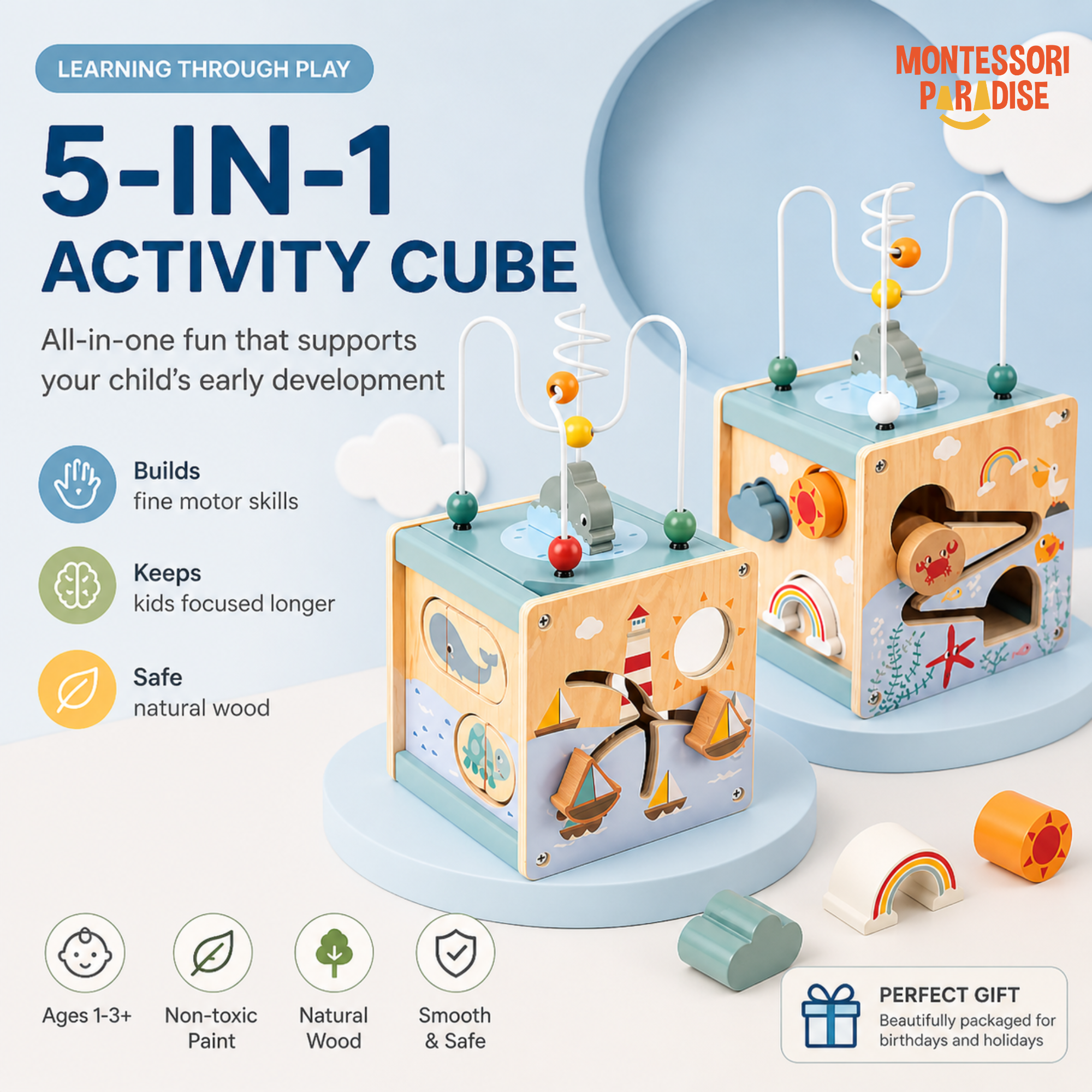 Montessori 5 in 1  Activity Cube