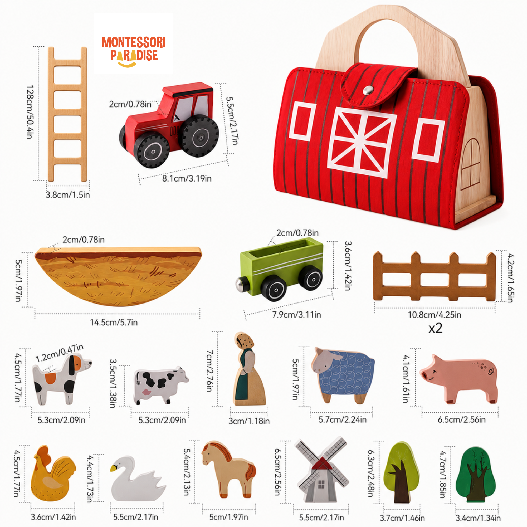Montessori Wooden Farm