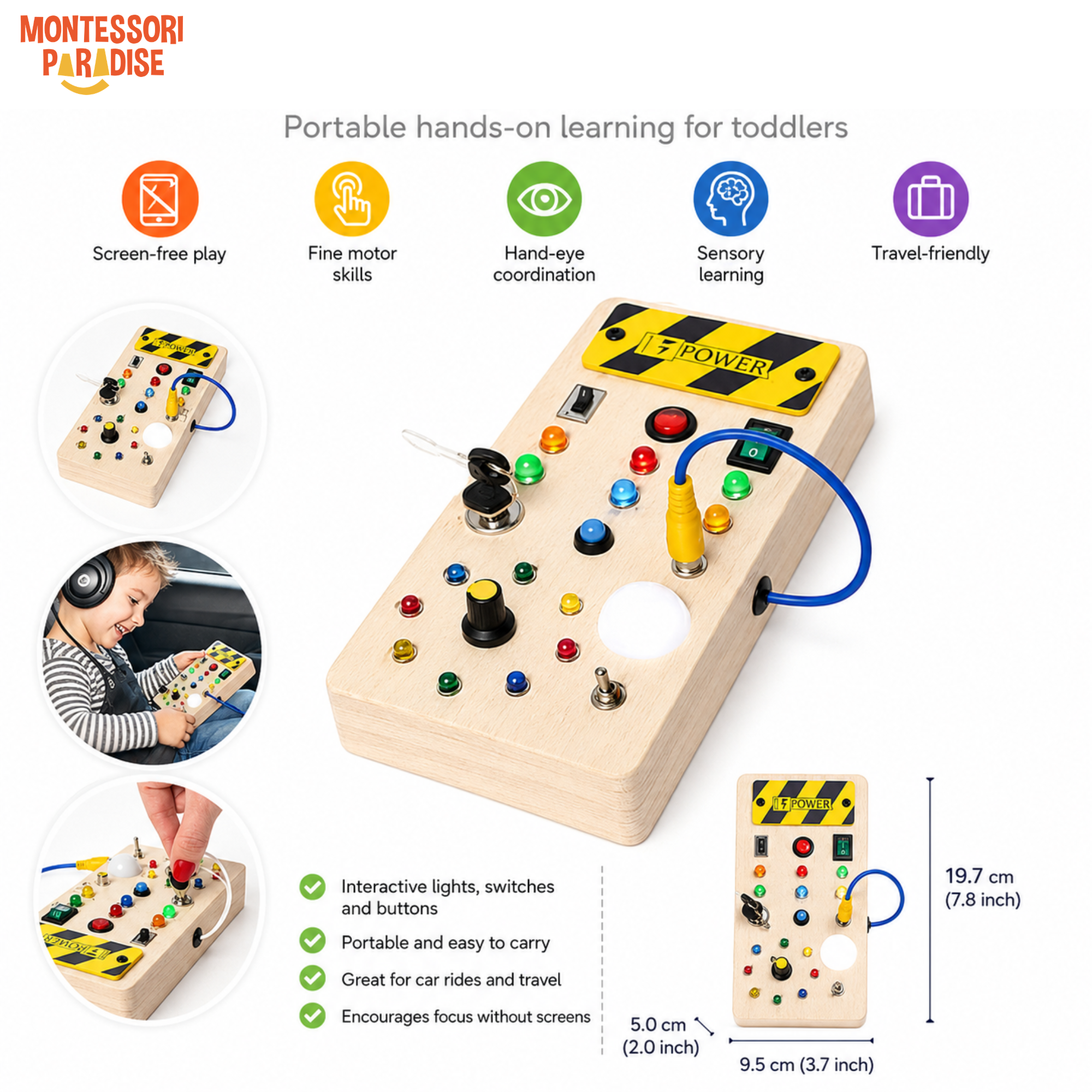 Montessori Wooden Switch Board